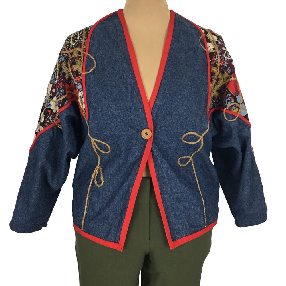 Patchwork Denim Jacket - image 7